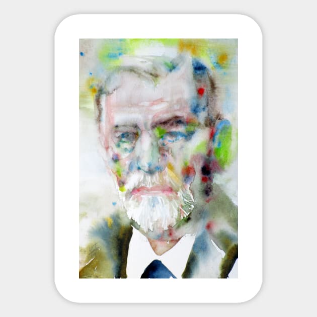 SIGMUND FREUD - watercolor portrait.2 Sticker by lautir